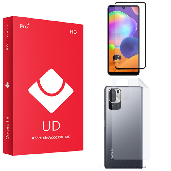 محافظ صفحه نمایش یو دی مدل HQ مناسب برای گوشی موبایل شیائومی Redmi Note 10 به همراه محافظ پشت گوشی
