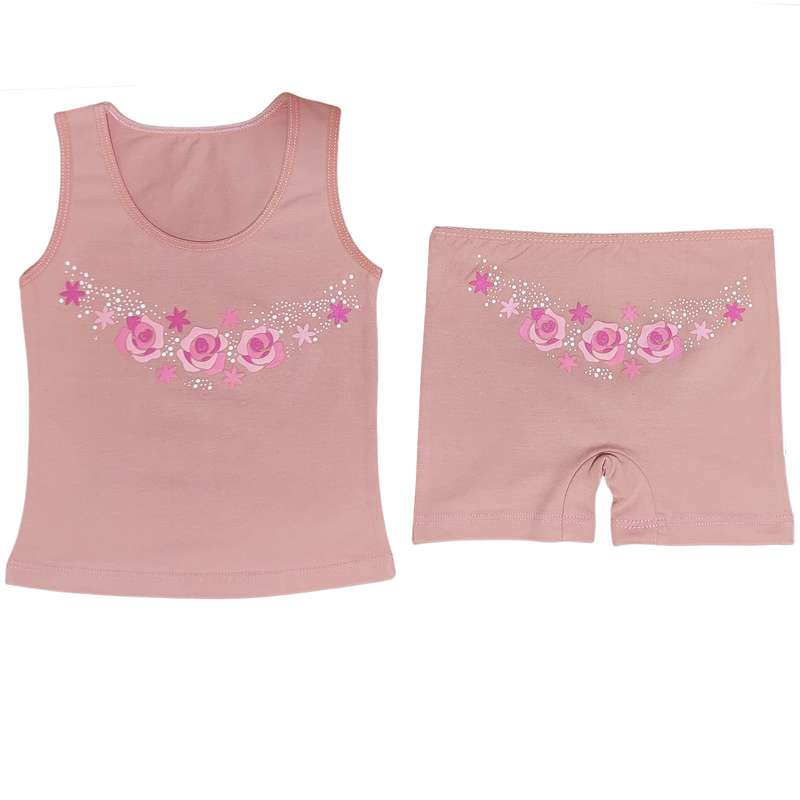 ست تاپ و شورت نوزادی مدل پنبه کشی چاپ برجسته