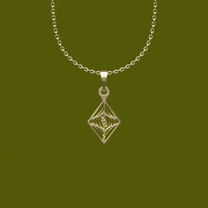 گردنبند طلا 18 عیار زنانه مدوپد مدل لوزی کد S2-1-1038