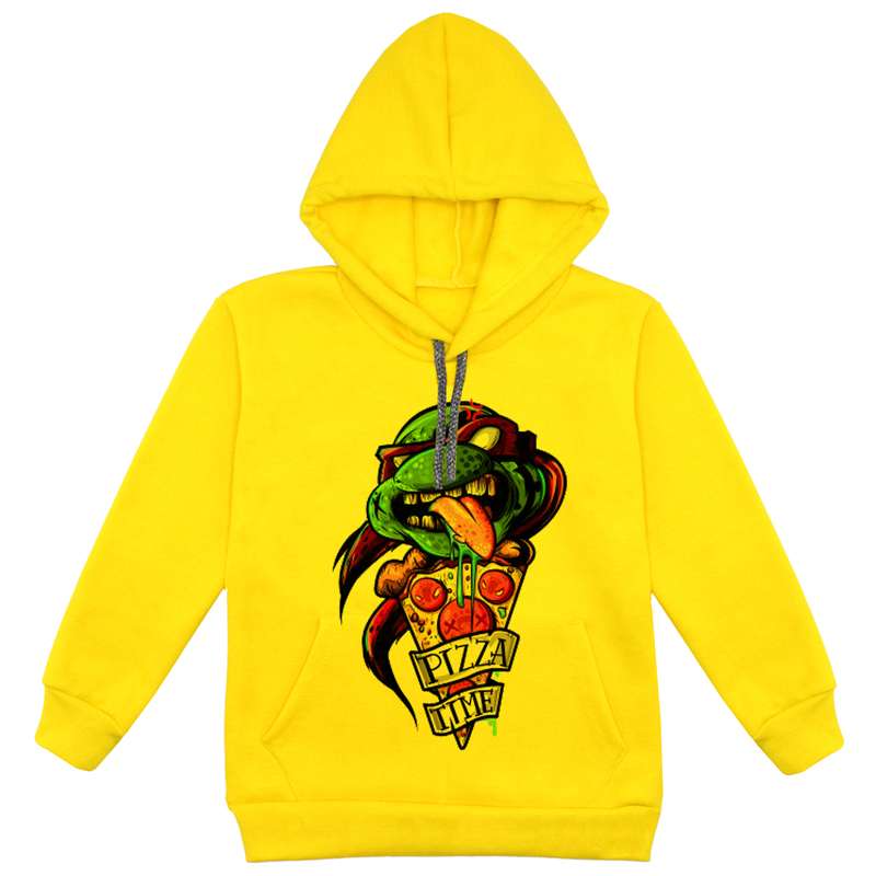 هودی پسرانه مدل لاک پشت نینجا F225  رنگ زرد