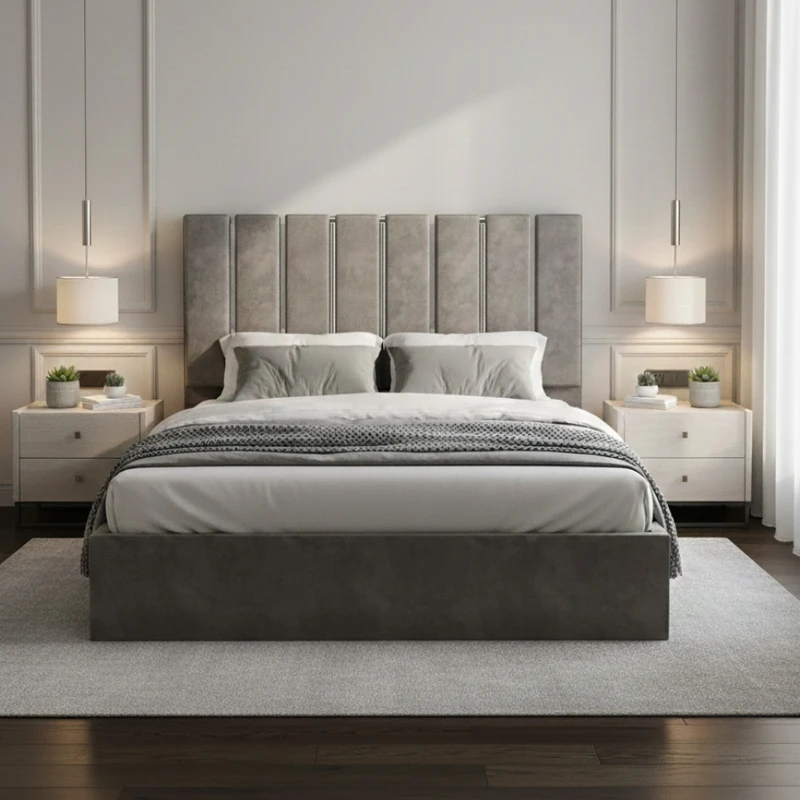 تخت خواب چوبی دونفره مدل ستایش 7879 سایز 200×160 سانتی متر