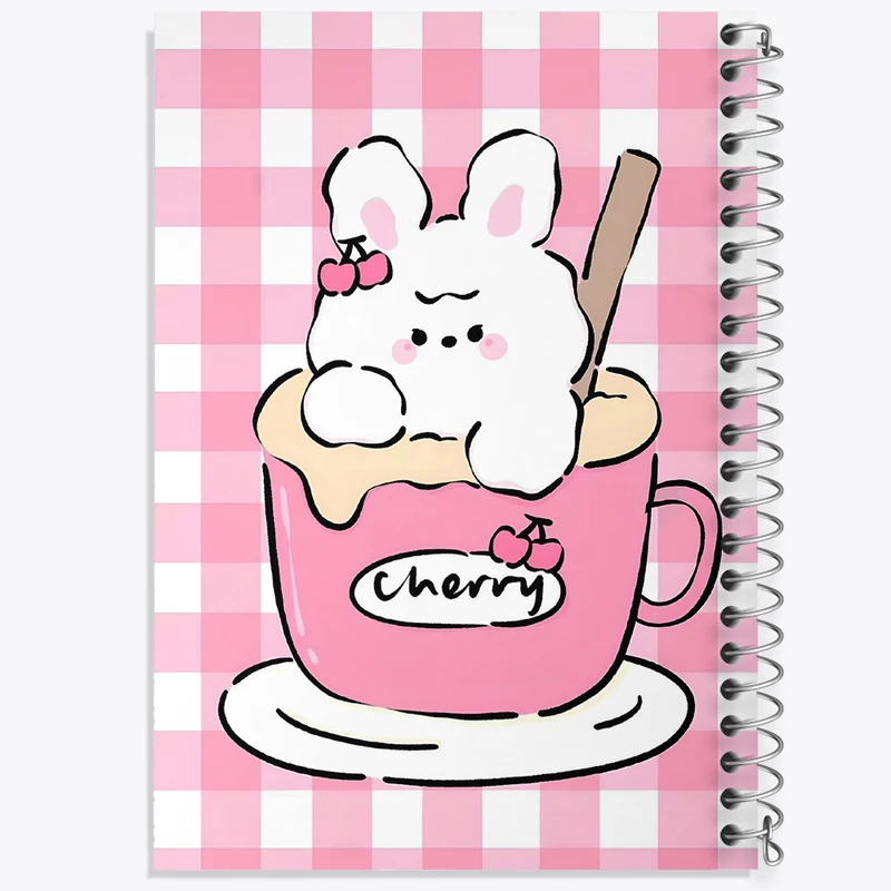 دفتر ژورنال نویسی 50 برگ خندالو مدل نقطه ای طرح خرگوش کیوت کد N4784