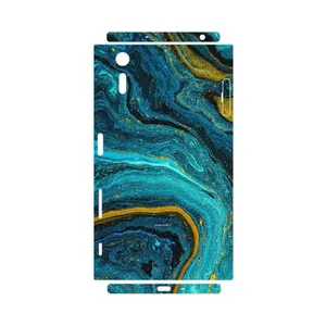 MAHOOT Turquoise marblewith golden streaks-FullSkin Cover Sticker for Sony Xperia XZ