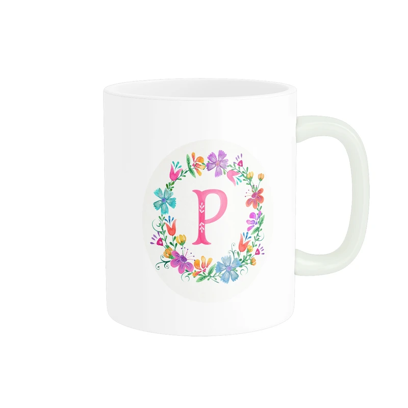 ماگ پاد آفرین مدل حروف انگلیسی پی P کد 01