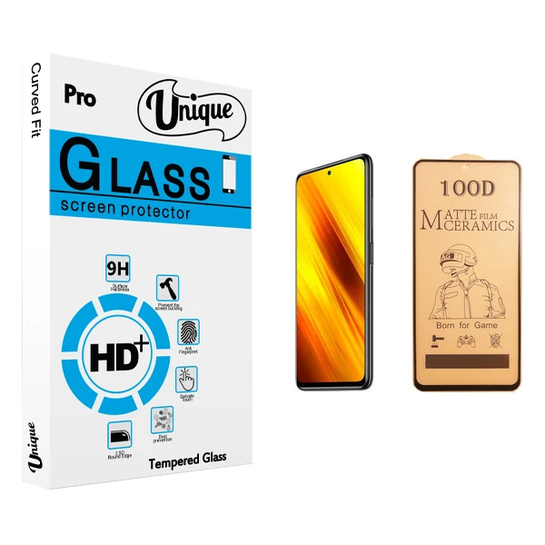 محافظ صفحه نمایش سرامیکی يونيک مدل +Clear مناسب برای گوشی موبایل شیائومی Poco X3