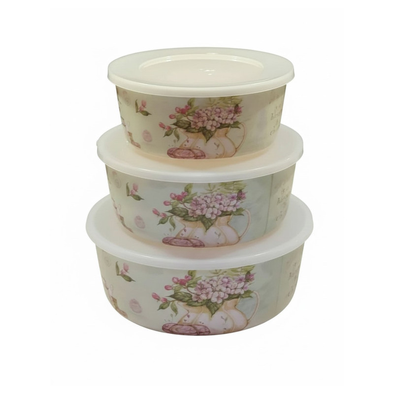 ظرف نگهدارنده دیدو مدل Flowers مجموعه 3 عددی