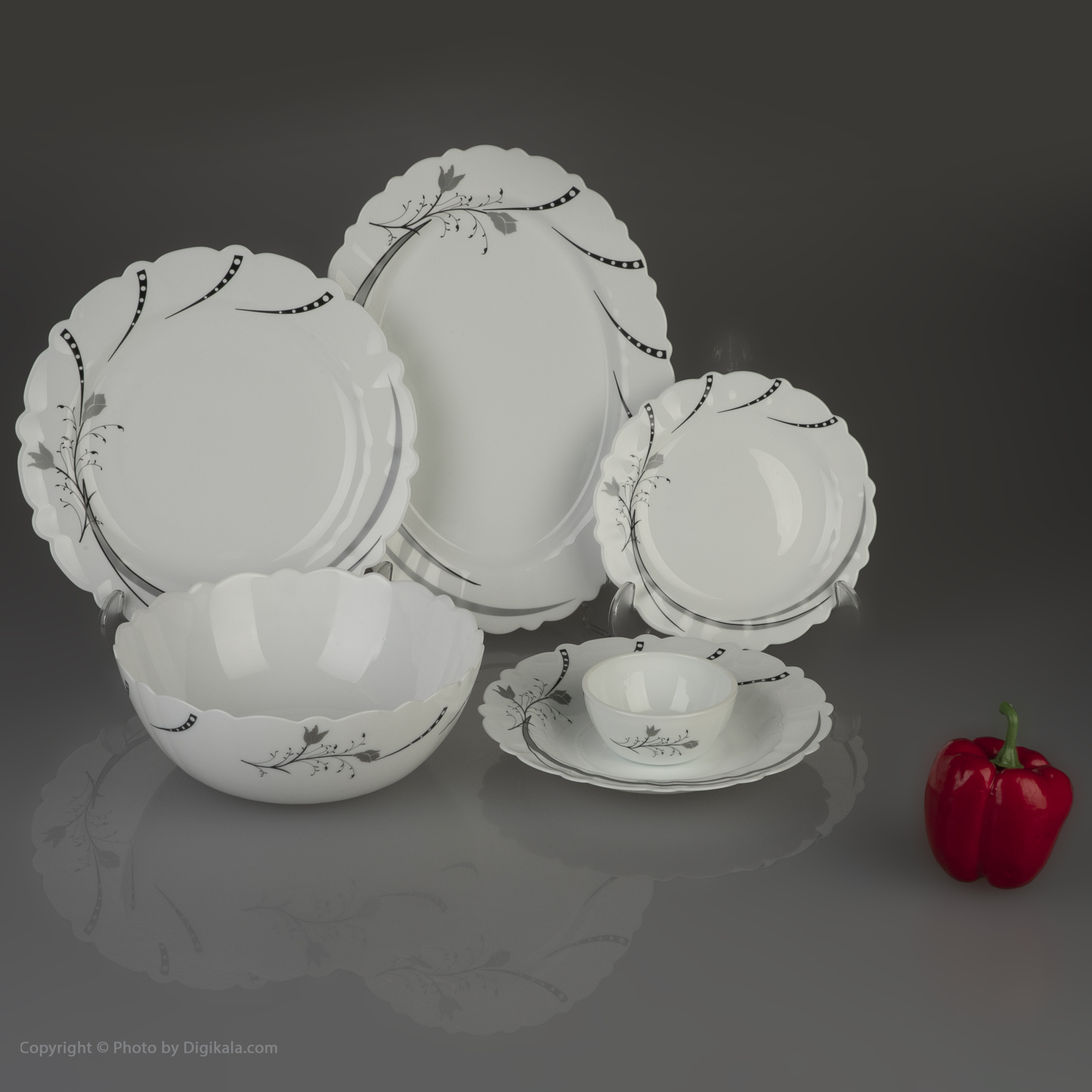 سرویس 26 پارچه اپال طرح دایره مدل ژولین