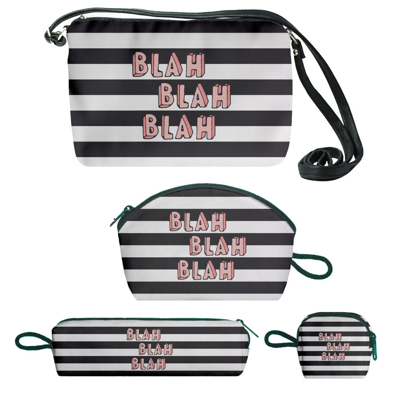 کیف دخترانه طرح blah کد f176 مجموعه 4 عددی