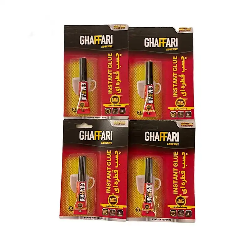 چسب قطره ای غفاری مدل سوپر حجم 3 میلی لیتر بسته 4 عددی