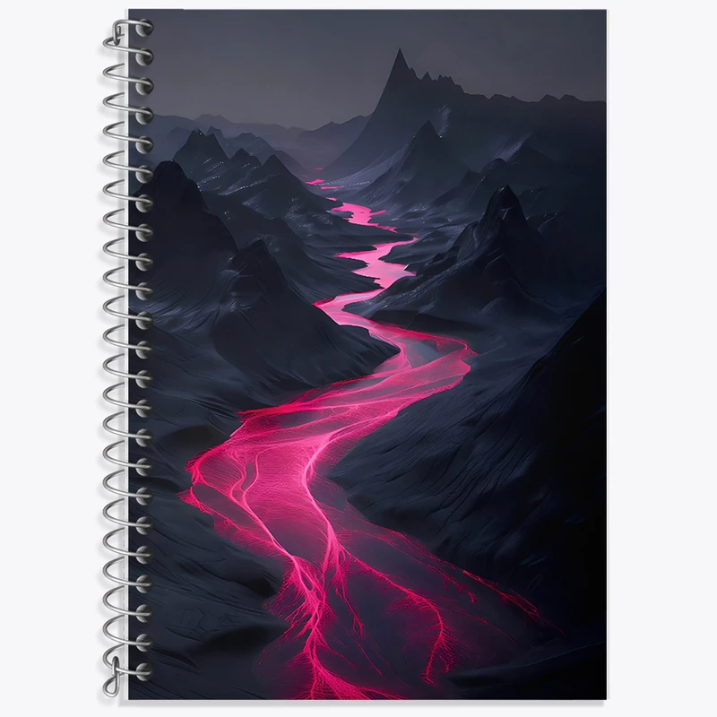 دفتر لغت 50 برگ خندالو طرح مذاب آتشفشان کد F8296