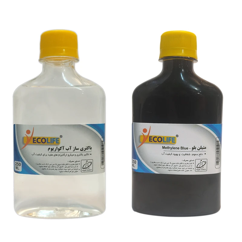 محلول باکتری ساز آب آکواریوم مدل اکولایف حجم 500 میلی لیتر به همراه همراه متیلن بلو