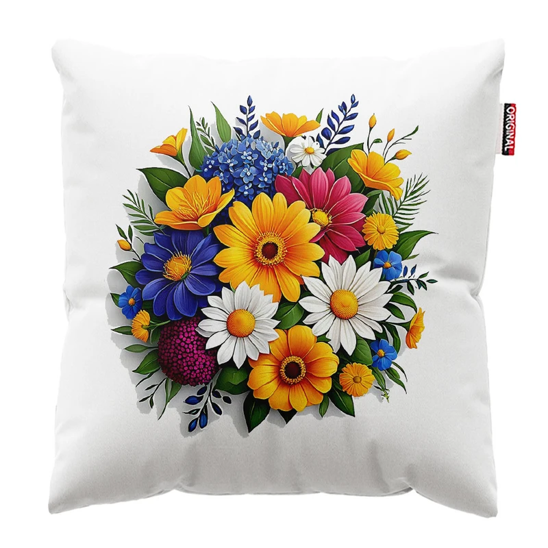کوسن پاد آفرین طرح گل کد 2953 سایز 40*40 سانتی متر