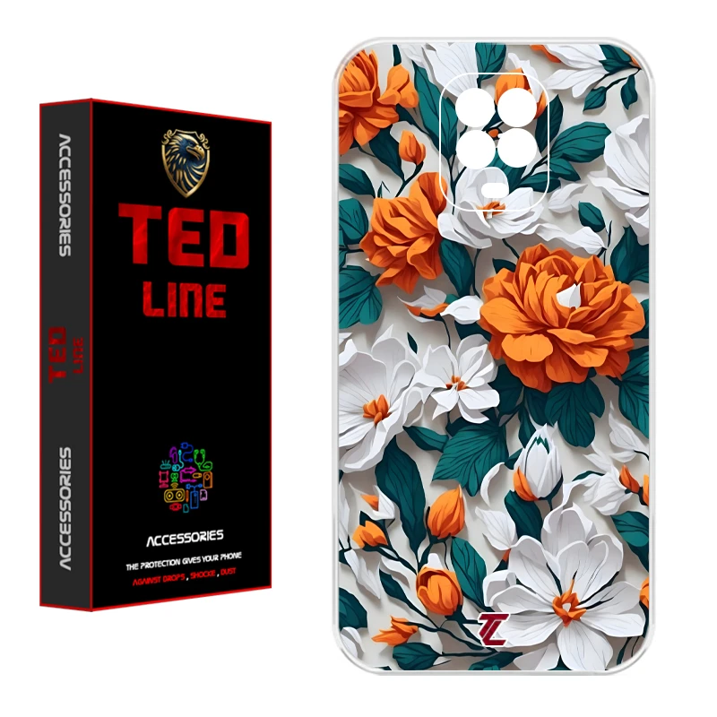 کاور تدلاین طرح گل نارنجی کد 1229 مناسب برای گوشی موبایل شیائومی Redmi Note 9S / Note 9 Pro