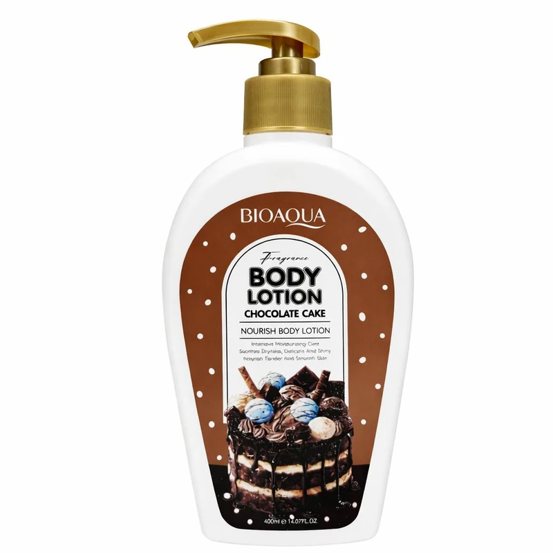 لوسیون بدن بایو آکوا مدل شکلات مناسب برای انواع پوست حجم 400 میلی لیتر