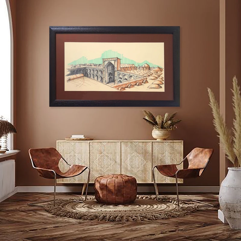 تابلو مدل اسکیس طرح مسجد جامع عتیق اصفهان کد 77-904