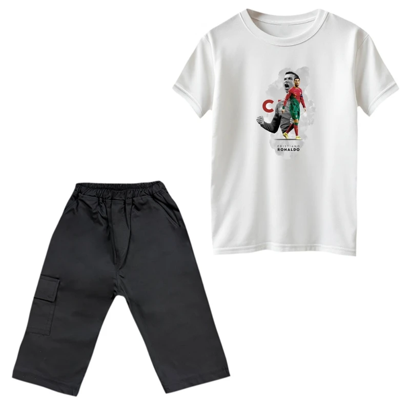 ست تی‌شرت و شلوارک پسرانه مدل رونالدو کد 16