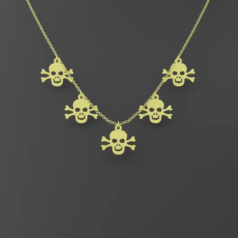 گردنبند طلا 18 عیار زنانه مدوپد مدل جمجمه کد RNA11669