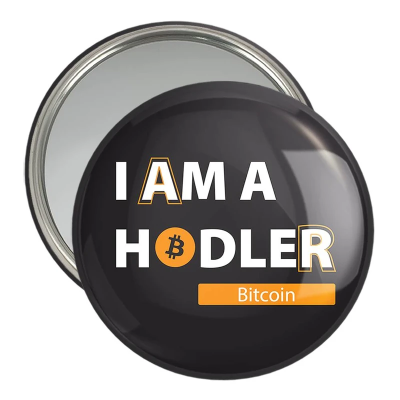 آینه جیبی خندالو مدل I Am A Hodler Bitcoin  کد 10891
