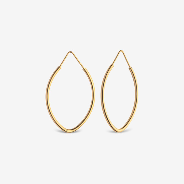 گوشواره حلقه‌ای طلا 18 عیار زنانه گلدم مدل 2E245003