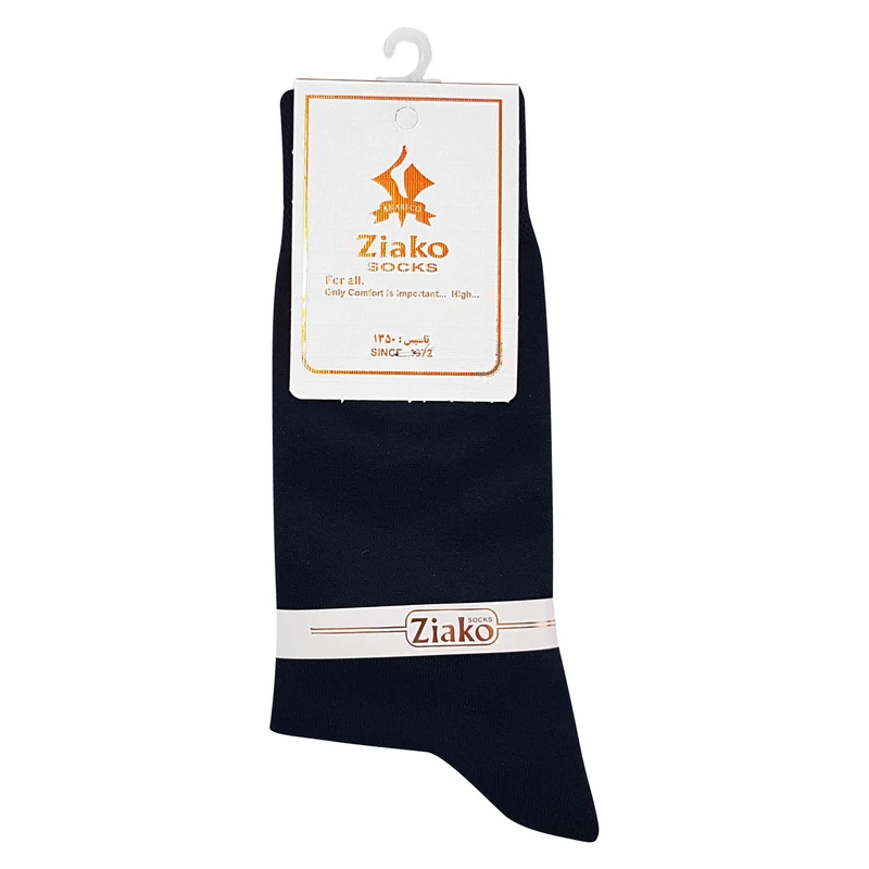 جوراب ساق بلند مردانه ضیاکو مدل پنبه ای کد 5180-118 رنگ سرمه ای