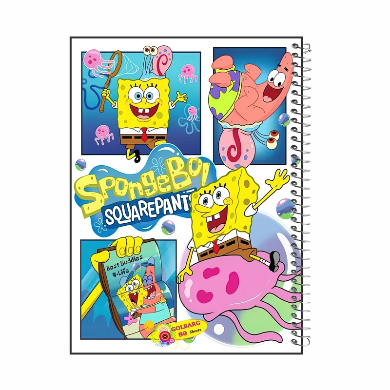 دفتر مشق 80 برگ گلبرگ مدل باب اسفنجی کد 2925
