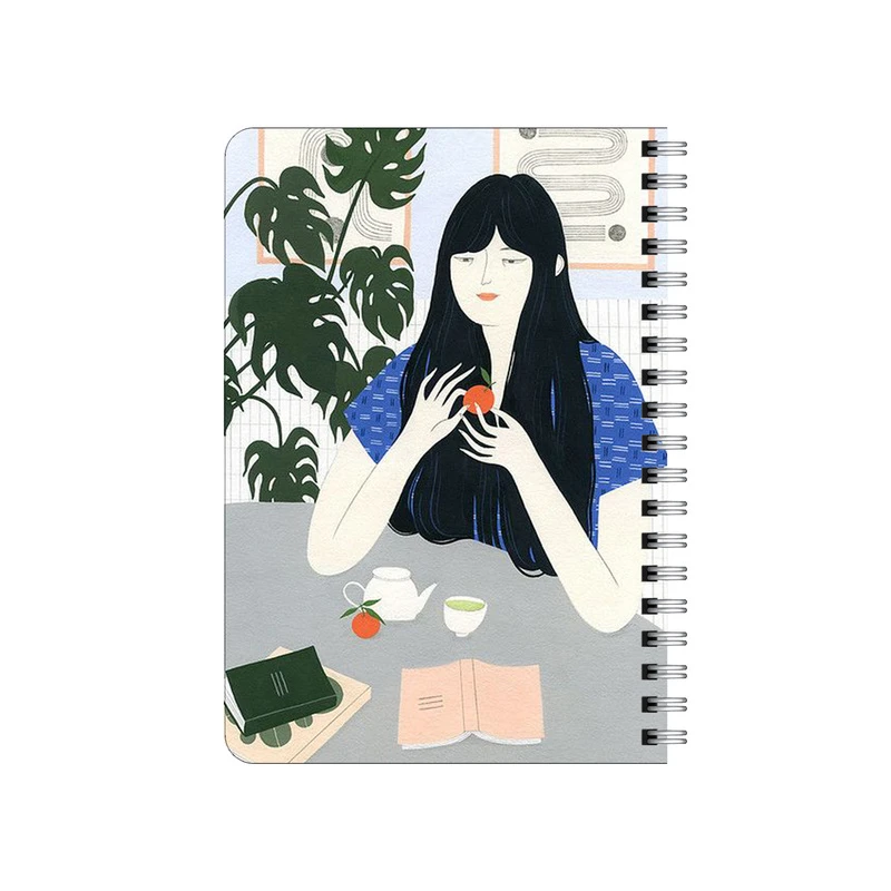 دفترچه یادداشت بامبیلیپ مدل چوبی طرح دختر و میوه و چای کد 4768451