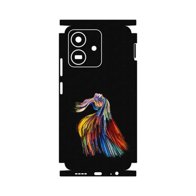 برچسب پوششی ماهوت مدل Rainbow Hair Digital Art-FullSkin مناسب برای گوشی موبایل آنر Play 10