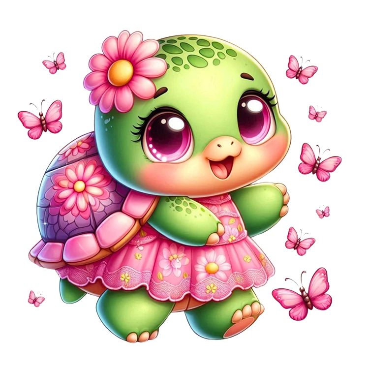 استیکر پارچه و لباس پاد آفرین مدل کارتونی کیوت لاک پشت بامزه کد S2832