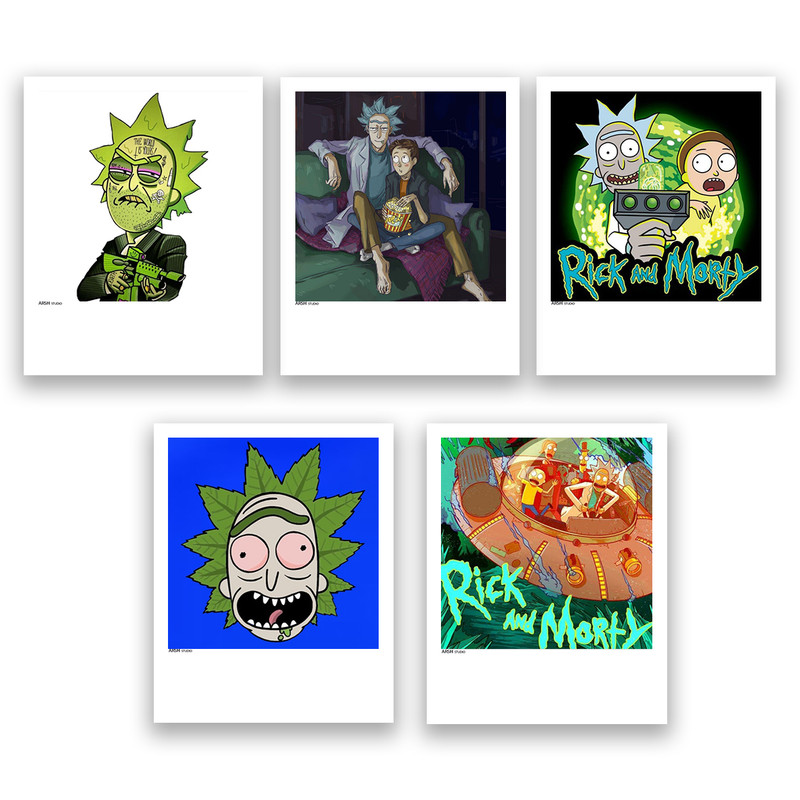 آویز تزیینی عرش مدل فانتزی ریک و مورتی کد Asa272 مجموعه پنچ عددی 