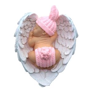 مجسمه سنگی مدل نوزاد روی بال فرشته
