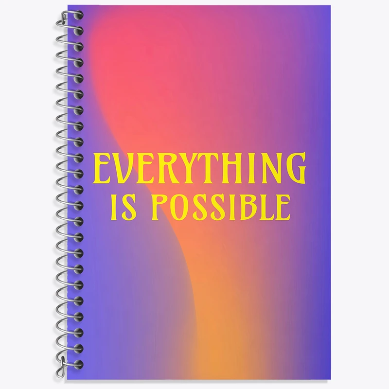 دفتر زبان 50 برگ خندالو مدل سه خط طرح Everything Is Possible کد N2319