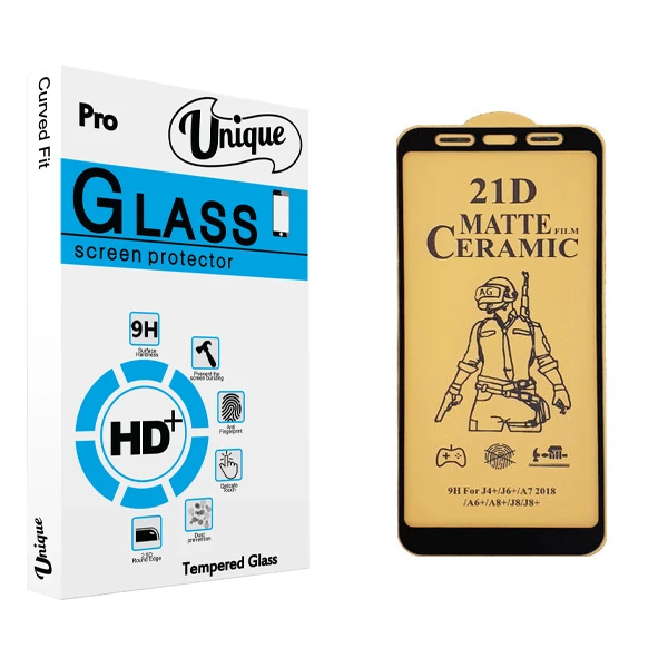 محافظ صفحه نمایش سرامیکی يونيک مدل +Clear مناسب برای گوشی موبایل سامسونگ Galaxy J6 Plus
