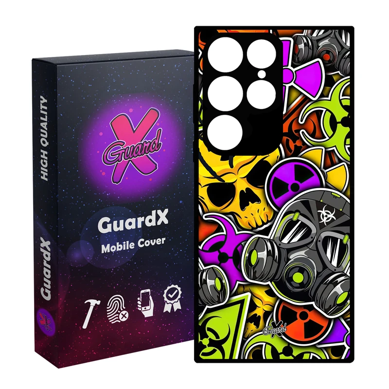 کاور گارد ایکس طرح ماسک مدل Glass10591 مناسب برای گوشی موبایل سامسونگ Galaxy S24 Ultra