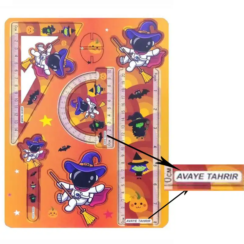 خط کش آوای تحریر مدل فضانورد طرح جادوگر مجموعه 5 عددی