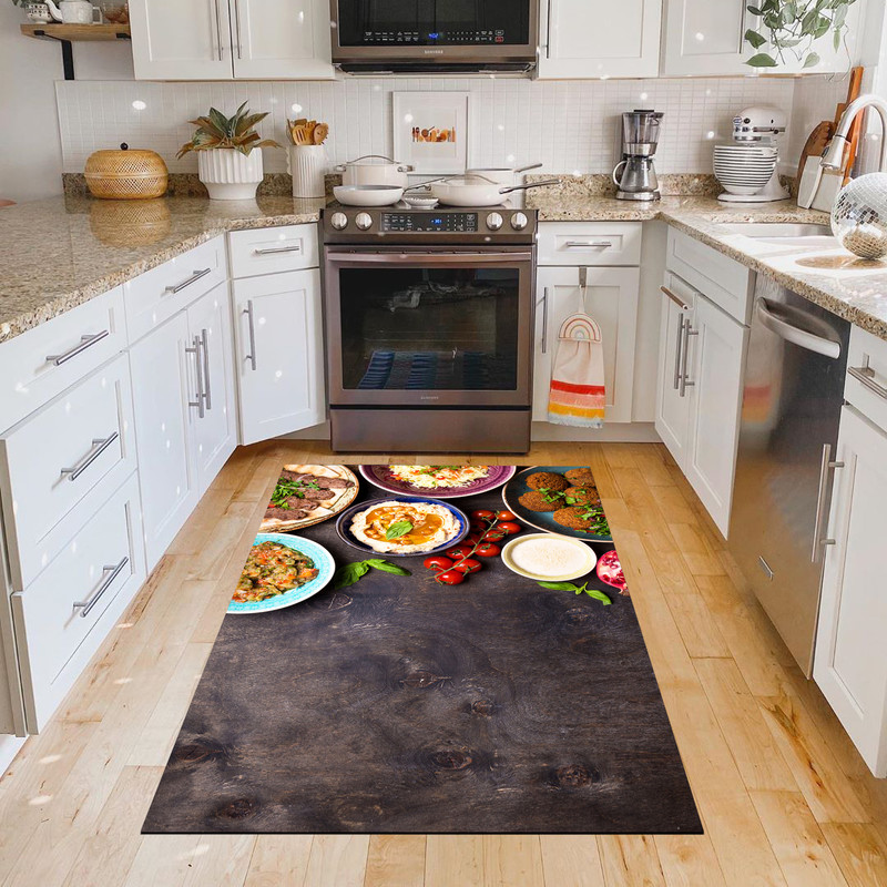 فرش پارچه ای مدل آشپزخانه طرح سفره ناهار 6031