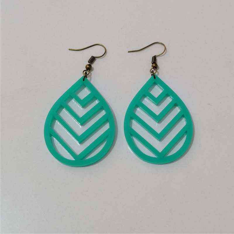 گوشواره دخترانه مدل بیضی فیروزه