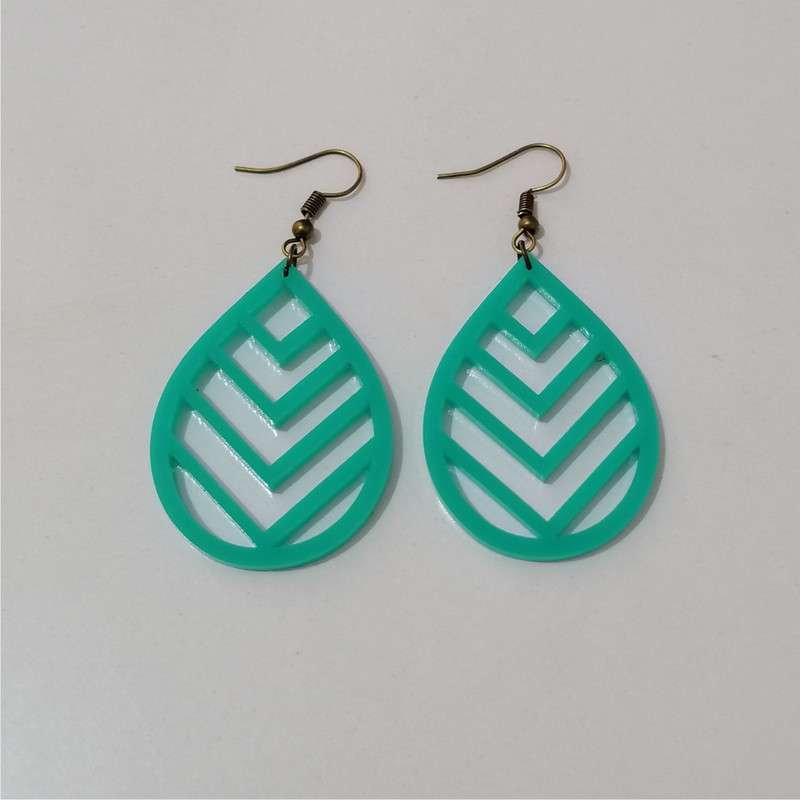 گوشواره دخترانه مدل بیضی فیروزه