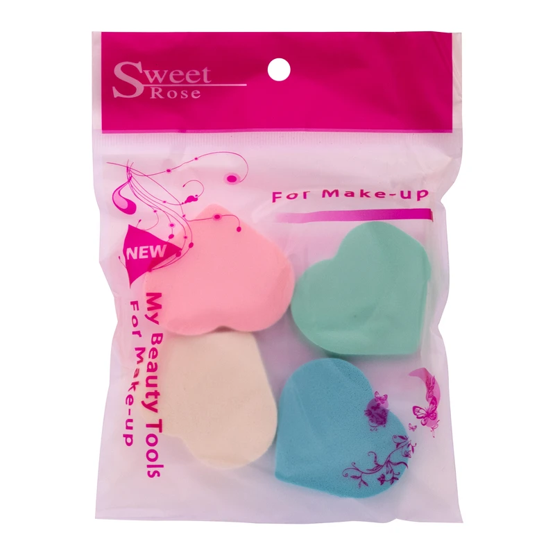 پد آرایشی سوئیت رز مدل  قلبی کد P258 بسته 4 عددی