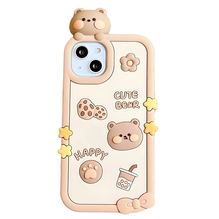 کاور طرح CUTE BEAR خرس بیسکویتی مناسب برای گوشی موبایل اپل IPHONE 16 PRO MAX