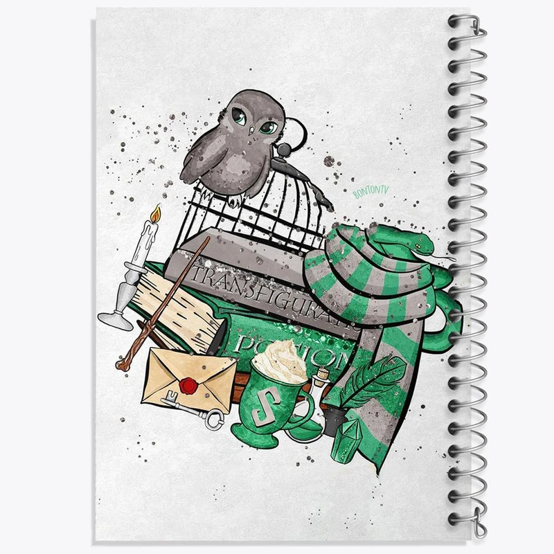 دفتر مشق 100 برگ خندالو طرح هری پاتر خانه اسلیترین کد 24932