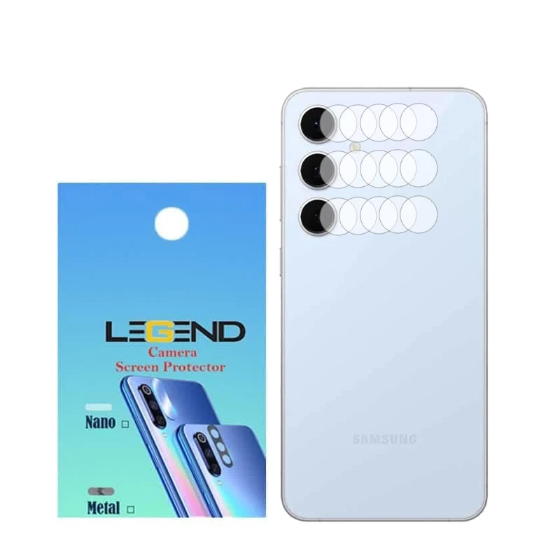 محافظ لنز دوربین لجند مدل نانو گلس مناسب برای گوشی موبایل سامسونگ Galaxy S24 FE بسته 5 عددی