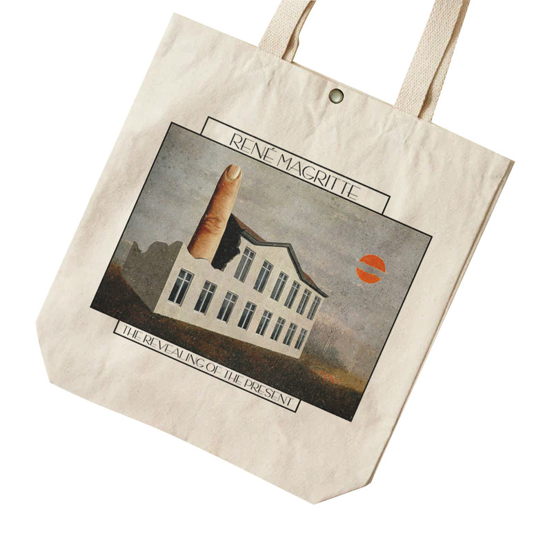 ساک خرید ترمه طراحان ایده مدل آشکارشدن زمان حال از ماگریت کد art0482 - S