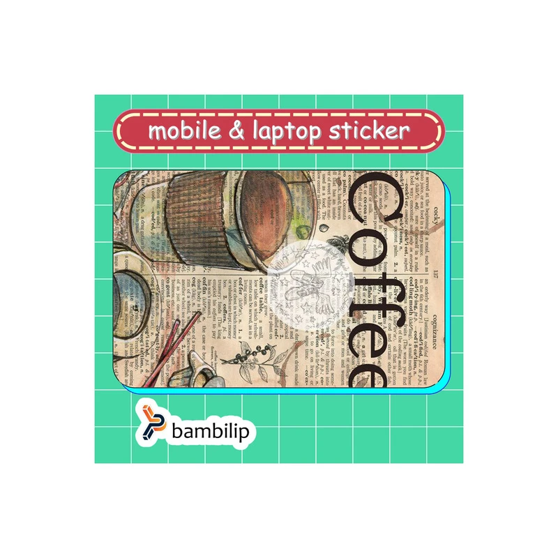 استیکر بامبیلیپ مدل کارت عابر طرح قهوه و کلاژ کد 9071914