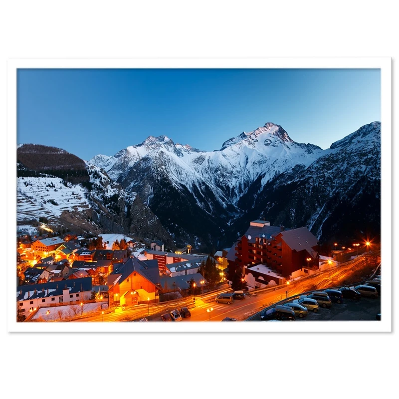 تابلو نوری بکلیت طرح منظره کوهستان آلپ مدل W_S1506