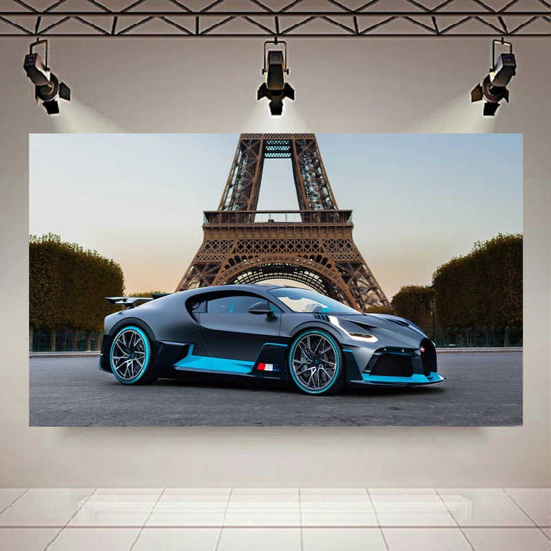 تابلو بوم طرح برج ایفل و ماشین مدل بوگاتی Divo کد AR2660