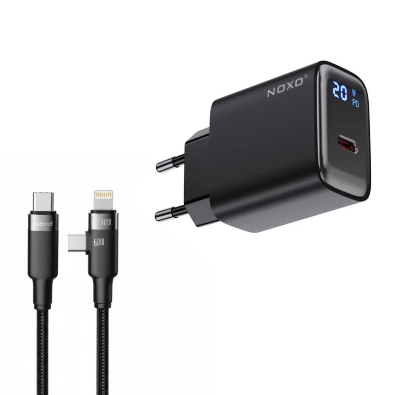 شارژر دیواری 20 وات نوکسو مدل CHN-5 به همراه کابل USB-C / لایتنینگ