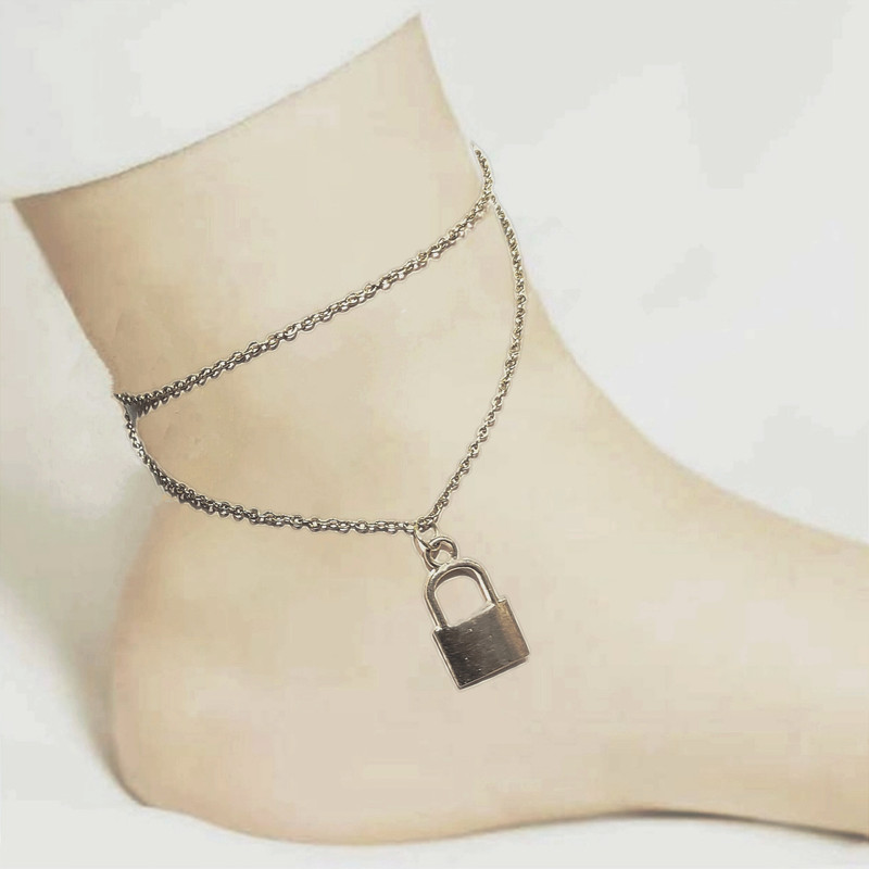 پابند زنانه مدل دو ردیف طرح قفل پابند زنانه مدل دو ردیف طرح قفل