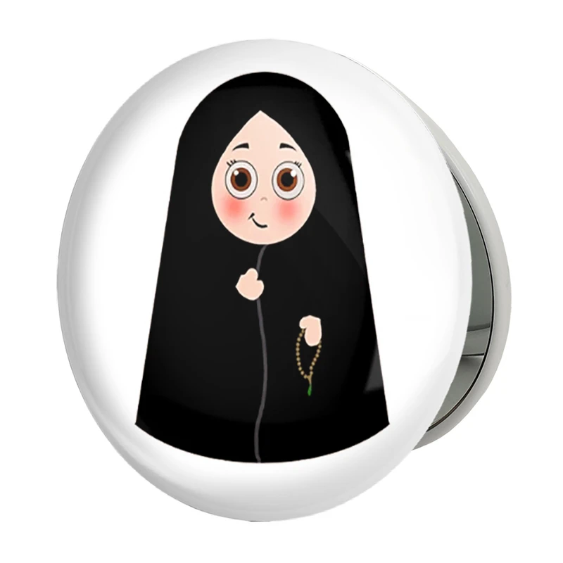 آینه جیبی خندالو طرح خانوم چه مدل تاشو کد 5938 