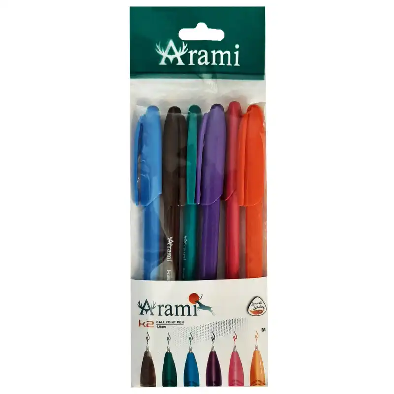 خودکار آرامی مدل رنگی مجموعه ۶ عددی