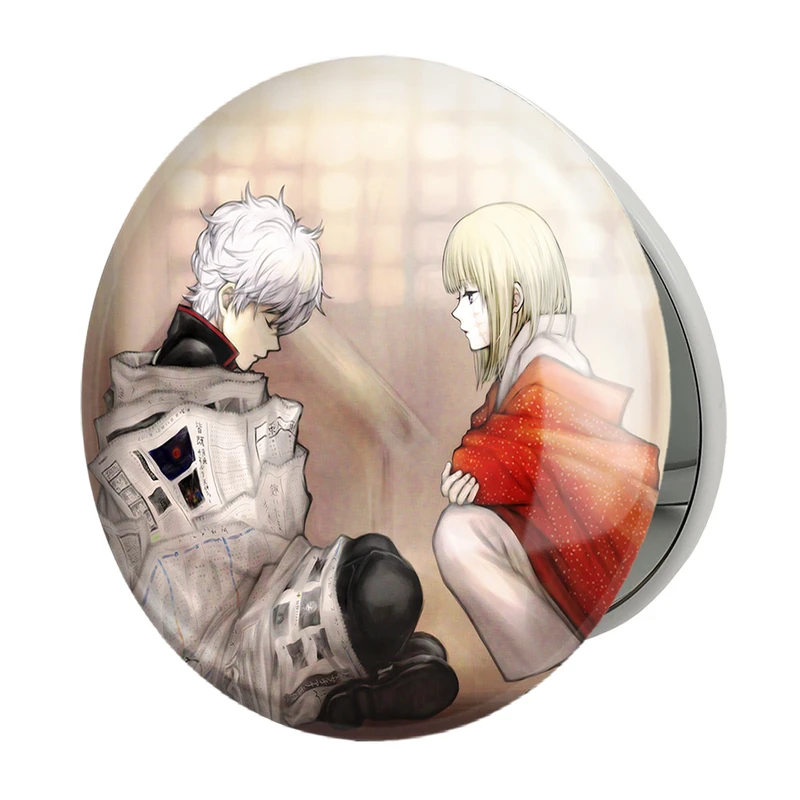 آینه جیبی خندالو طرح سوکویو و گینتوکی انیمه گینتاما مدل تاشو کد 12944 